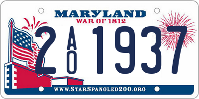 MD license plate 2AO1937