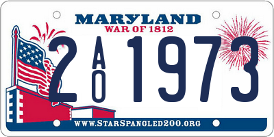 MD license plate 2AO1973