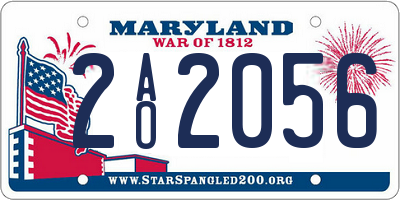 MD license plate 2AO2056