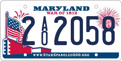 MD license plate 2AO2058