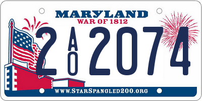MD license plate 2AO2074