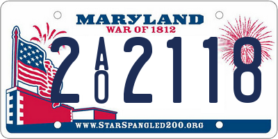 MD license plate 2AO2118