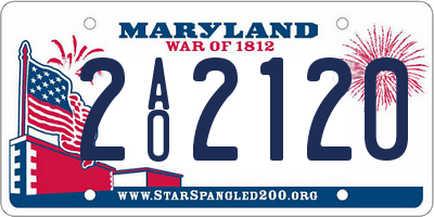MD license plate 2AO2120