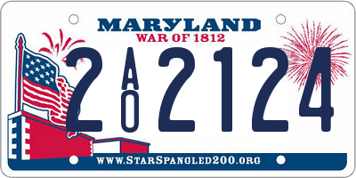 MD license plate 2AO2124