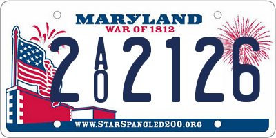 MD license plate 2AO2126
