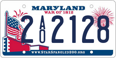 MD license plate 2AO2128