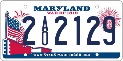 MD license plate 2AO2129