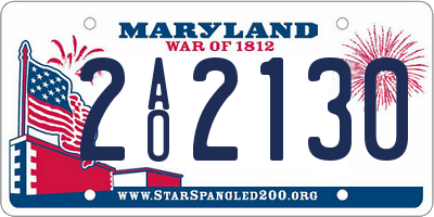 MD license plate 2AO2130