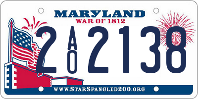 MD license plate 2AO2138