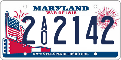 MD license plate 2AO2142