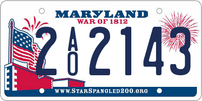 MD license plate 2AO2143