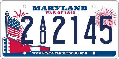 MD license plate 2AO2145