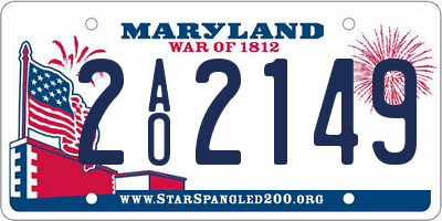 MD license plate 2AO2149