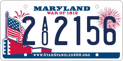 MD license plate 2AO2156
