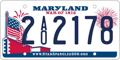 MD license plate 2AO2178