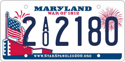 MD license plate 2AO2180