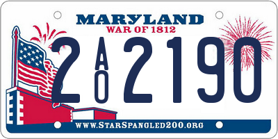 MD license plate 2AO2190