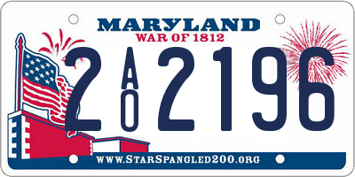 MD license plate 2AO2196