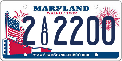MD license plate 2AO2200