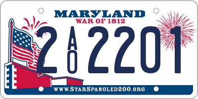 MD license plate 2AO2201