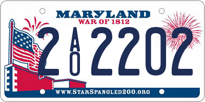 MD license plate 2AO2202