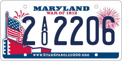 MD license plate 2AO2206