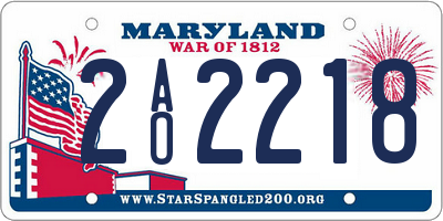 MD license plate 2AO2218