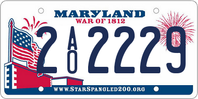 MD license plate 2AO2229