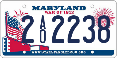 MD license plate 2AO2238