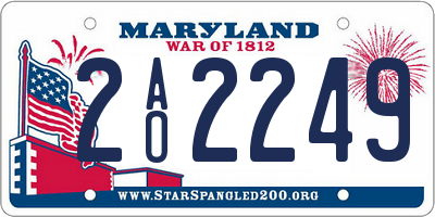 MD license plate 2AO2249