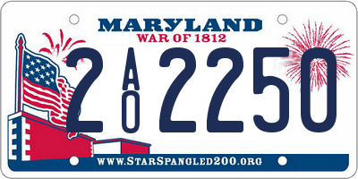 MD license plate 2AO2250