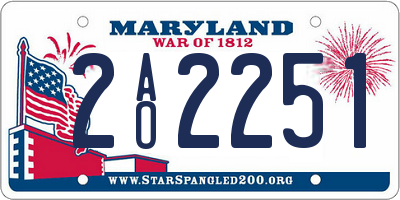 MD license plate 2AO2251