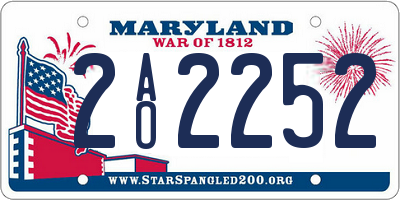 MD license plate 2AO2252