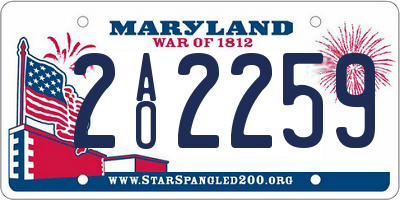 MD license plate 2AO2259