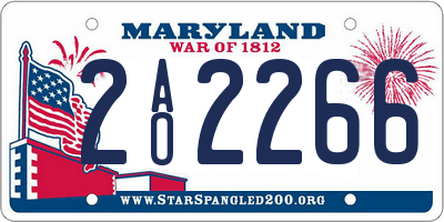 MD license plate 2AO2266