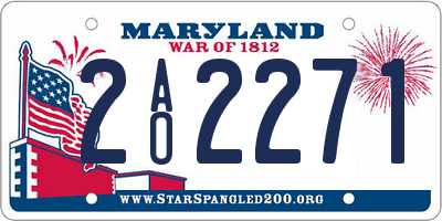 MD license plate 2AO2271