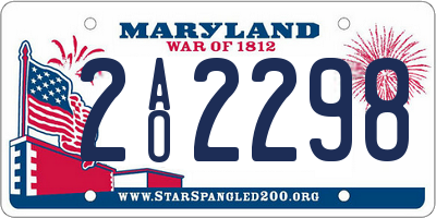 MD license plate 2AO2298