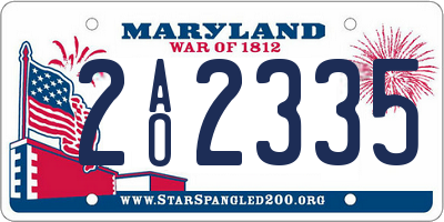 MD license plate 2AO2335