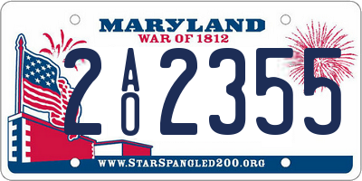 MD license plate 2AO2355