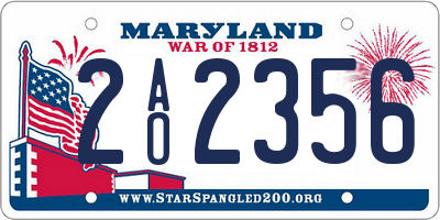 MD license plate 2AO2356