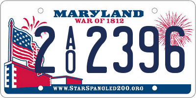 MD license plate 2AO2396