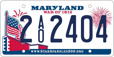 MD license plate 2AO2404