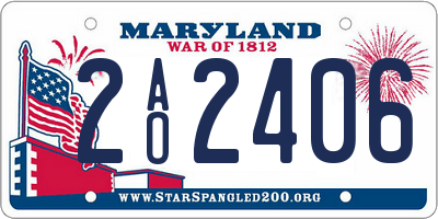MD license plate 2AO2406