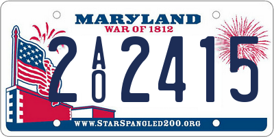 MD license plate 2AO2415