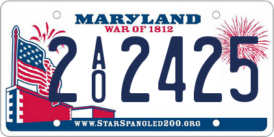 MD license plate 2AO2425