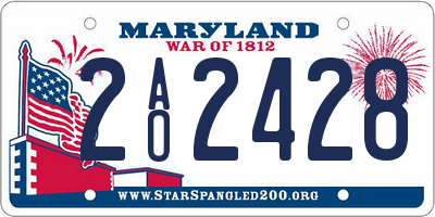 MD license plate 2AO2428