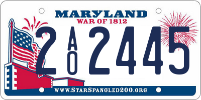 MD license plate 2AO2445