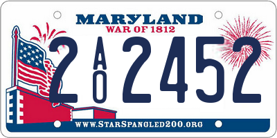 MD license plate 2AO2452