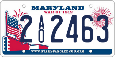 MD license plate 2AO2463