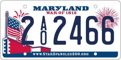 MD license plate 2AO2466